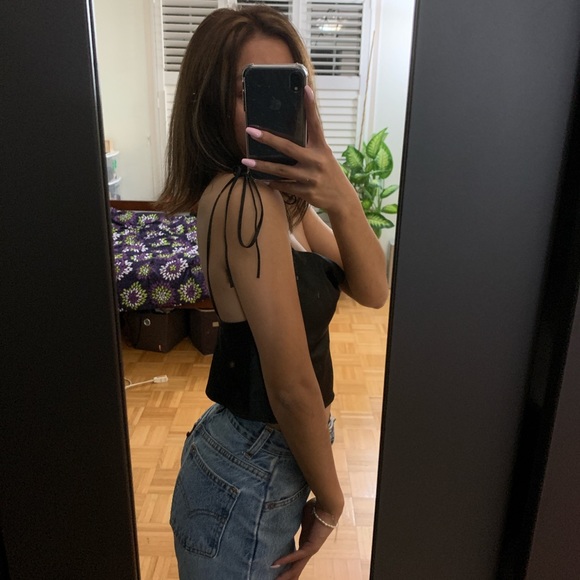 Brandy Melville Cowl Neck Satin Tie Top - Picture 6 of 6